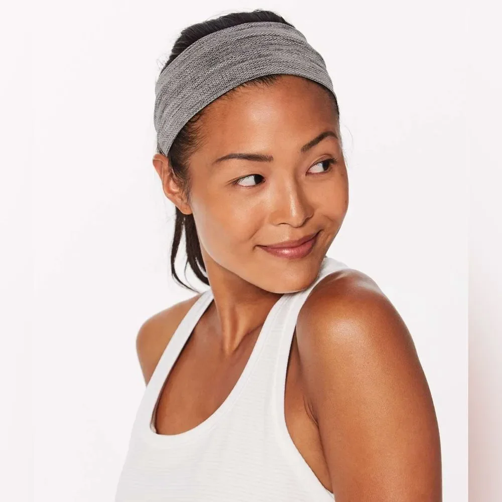 Pre-owned Unisex? Lululemon‎ THICK stretch headband in heather gray - OS!